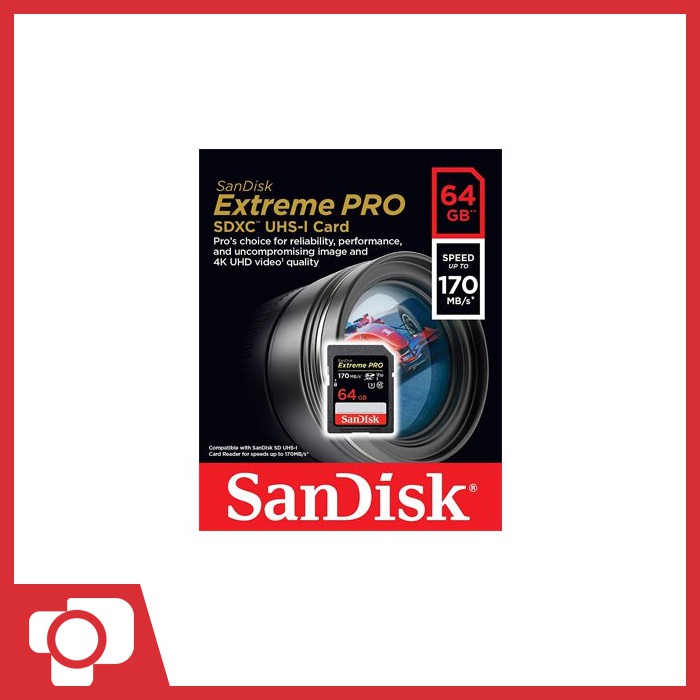 Sandisk Extreme Pro SDXC UHS-I U3 V30 170Mb/S – 64GB