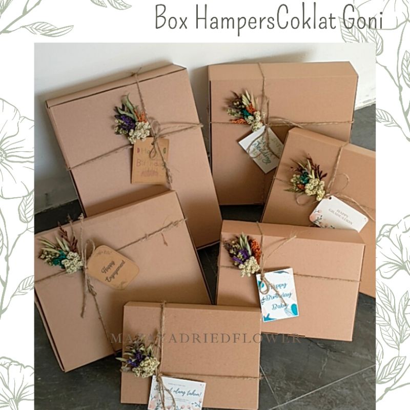 Box Hampers  (Bebas custom kata kata)/ paket lengkap DIY box hampers / kotak kado / kotak box