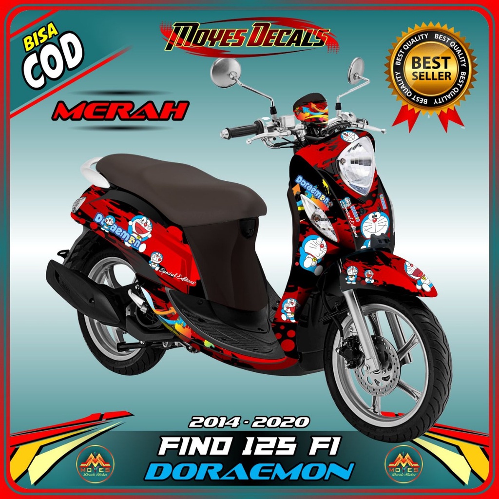 Decal Sticker Fino 125 FI Motif Doramon Merah MYS Stiker Motor Full Body