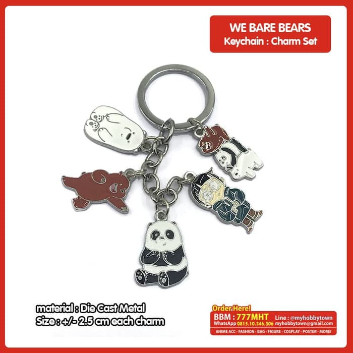 Gantungan Kunci Charm We Bare Bears Set Of 5