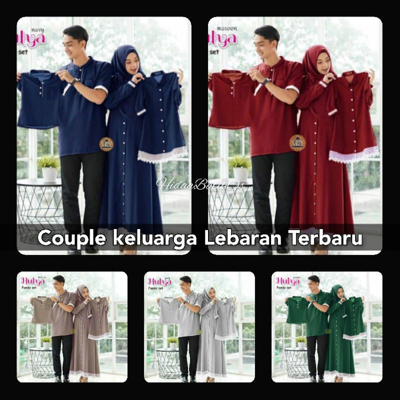 BAJU COUPLE KELUARGA LEBARAN HULYA SERIES SET FAMILY MUSLIM LEBARAN TERBARU