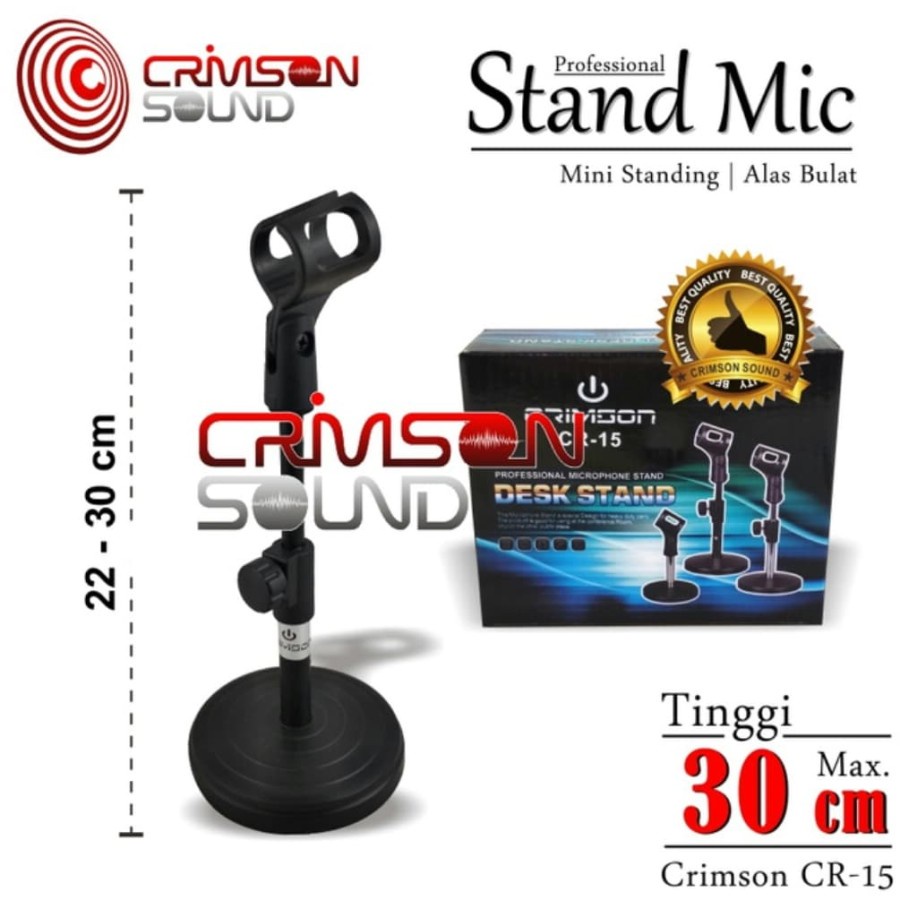 STAND MIC MINI ALAS BULAT 30 CM CRIMSON CR-15