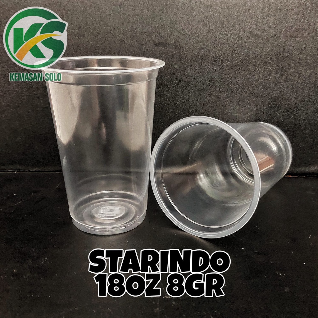 Gelas Plastik Cup datar PP Starindo 18 oz 8 gr / 18oz 8gr