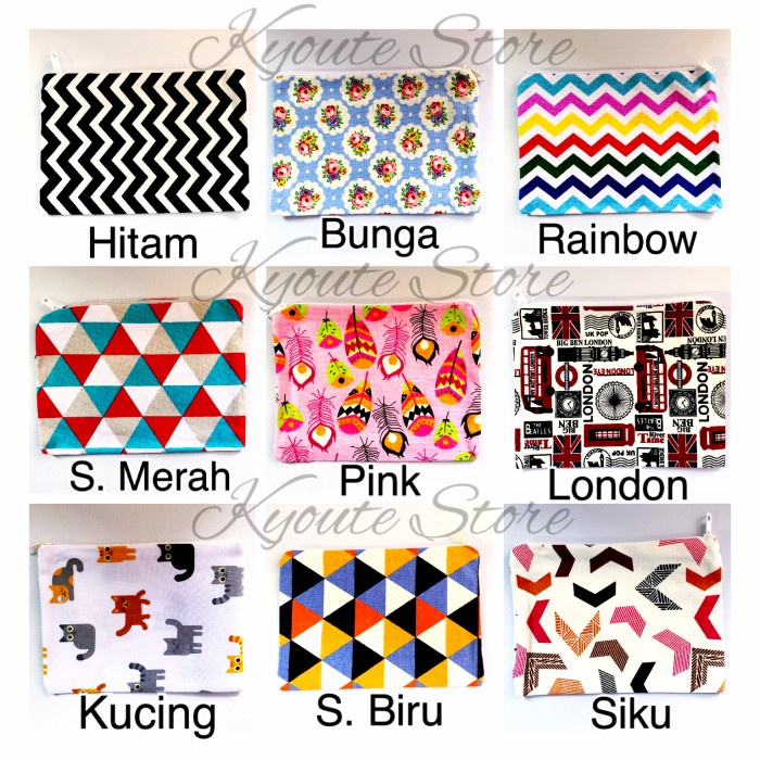 

Gilaa!!! Zipper Pouch Bag Kanvas Serbaguna Tempat Pensil Make Up Lucu Travel Terbatas