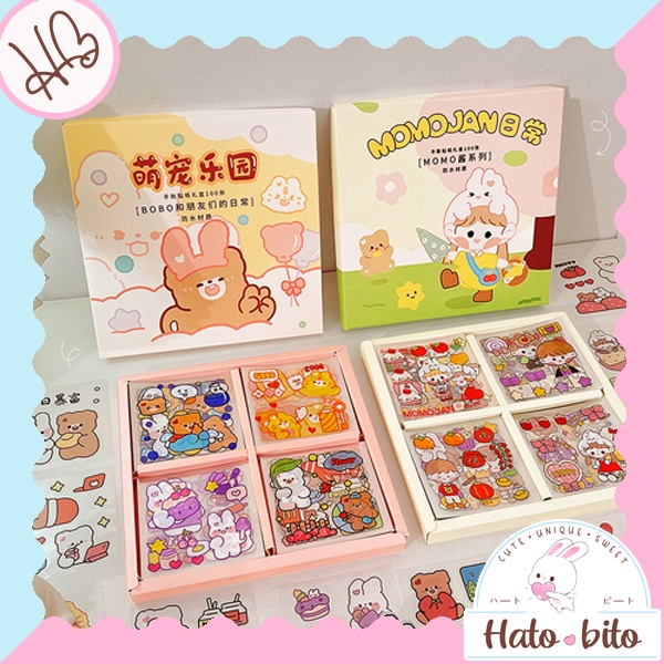 

1 set isi 100 lembar sticker kawai cute lucu dekorasi scrapbook hiasan planner bujo hias botol minum deco stiker HB1236