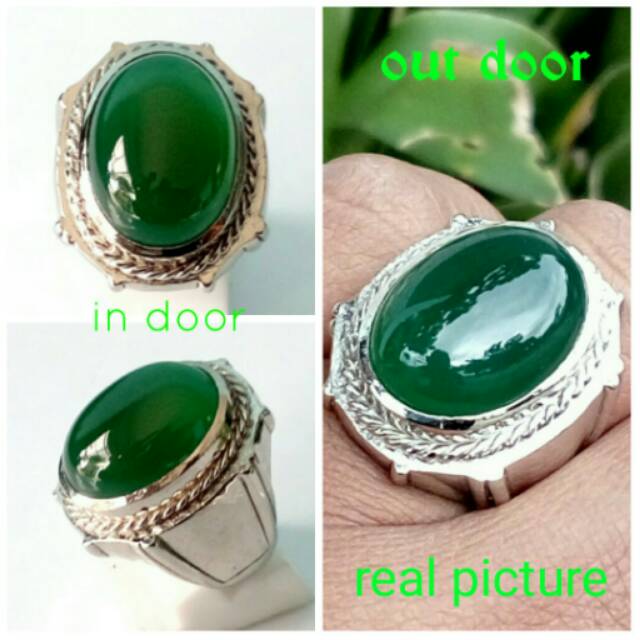 Cincin chrome chalsedony like ijo garut trendy / termurah / bukan bacan / bukan garut