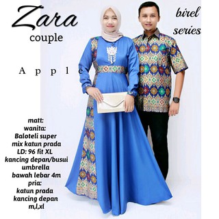 Sarimbit Batik  Elegant Couple  Gamis Zara Warna  Merah 