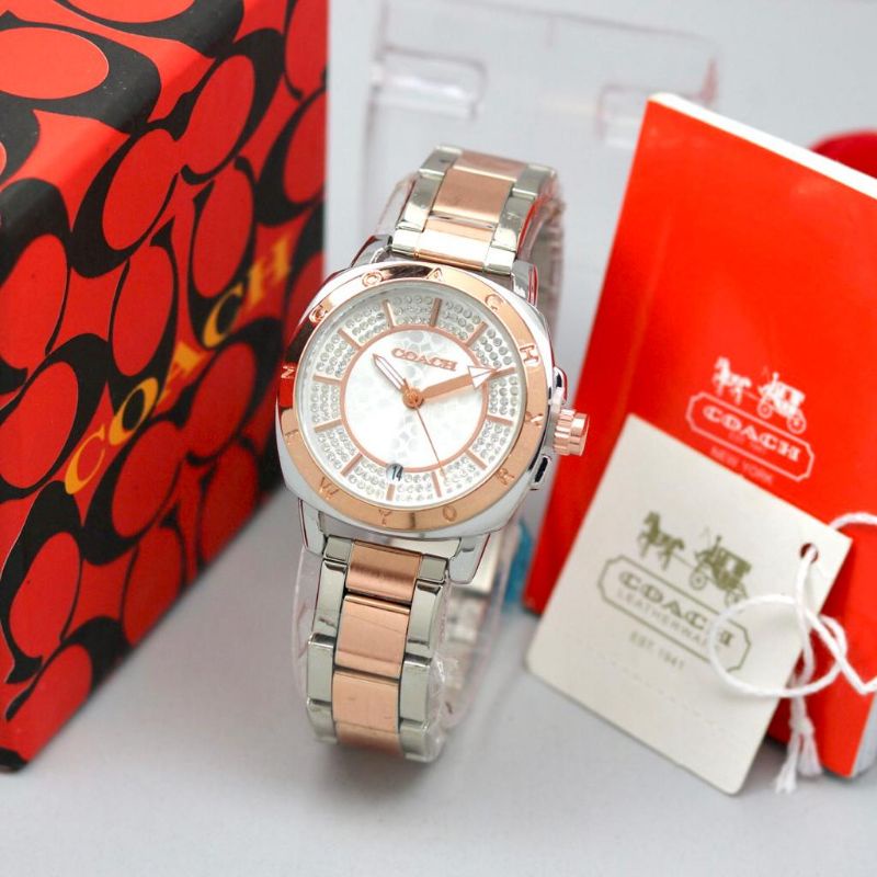 [10 VARIASI] Jam Tangan Wanita Coach Permata Tanggal Aktif Rantai
