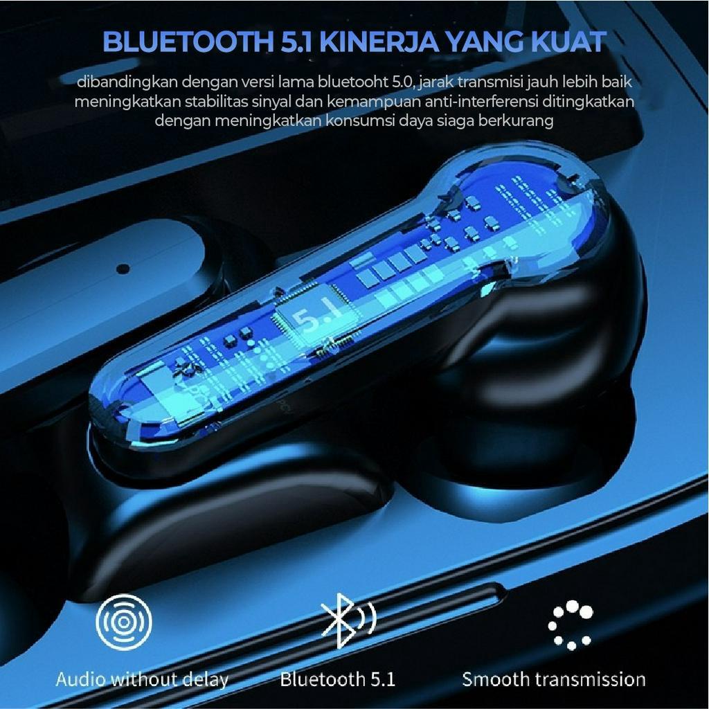 Headset Wireless TWS M19 Earphone Bluetooth 5.1 Smart Touch AH075 - XOBOX