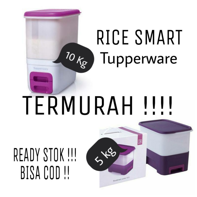 TUPPERWARE - RICE SMART - TEMPAT BERAS 10 KG / 5 KG - ORIGINAL PREMIUM MURAH