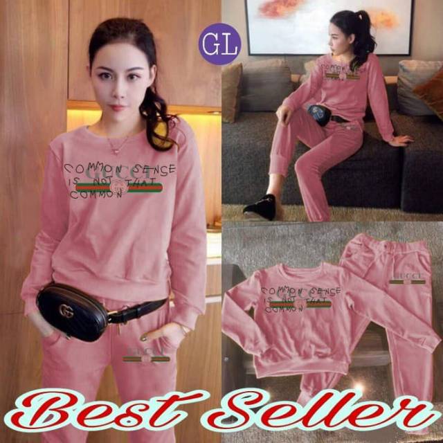 Setelan Wanita Gucci/Baju olahraga wanita/Setelan olahraga wanita murah/Baju Jogging/ Baju Santai