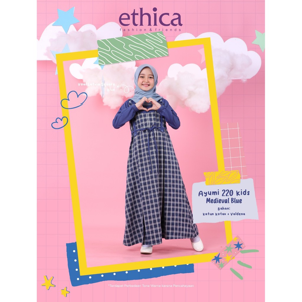 LAST STOK Gamis Anak Ayumi 220 Medieval Blue ORI By ETHICA