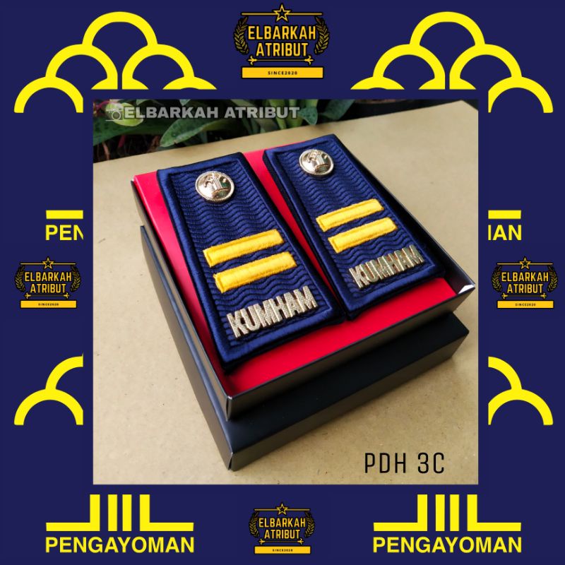 PANGKAT KUMHAM PDH 3A/3B/3C TERBARU WARNA ABU BORDIR MOTIF TIMBUL / PANGKAT KEMENKUMHAM pangkat pdu kumham terbaru warna abu