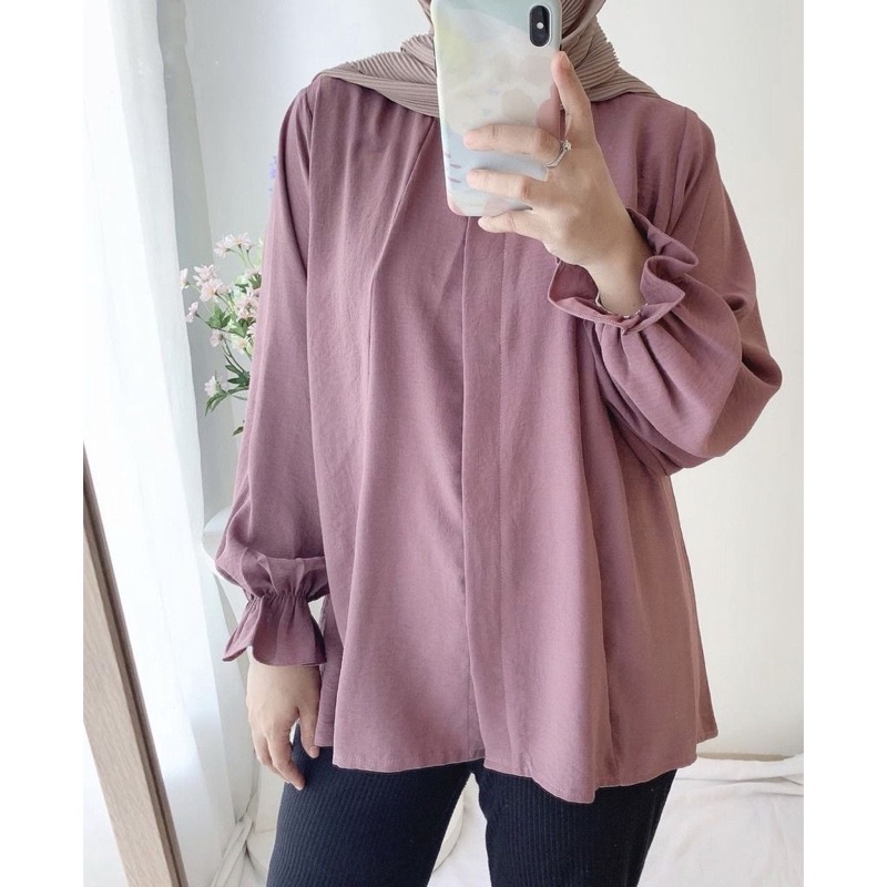 BEFAST - ZRX OOTD Blouse AJELY / CANA BLOUSE / Blouse Wanita Terbaru 2022 / Atasan Blouse Kekinian / Blouse Polos Casual / Fashion Wanita Formal Kerja / Atasan Lengan Panjang / Blouse Wanita Modis