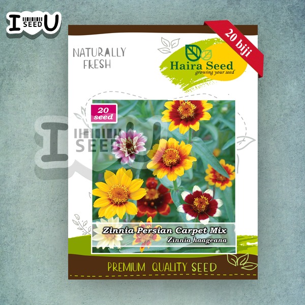 Haira Seed Bibit-Biji Bunga Zinnia Persian Carpet Mix