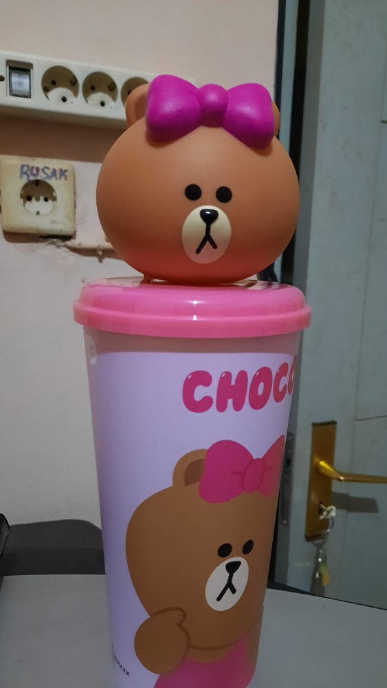 Ready Stok - Tumbler Line - Tumblr Line Cinemax  - Paket Sedotan  - Tumbler Line Cony Brown