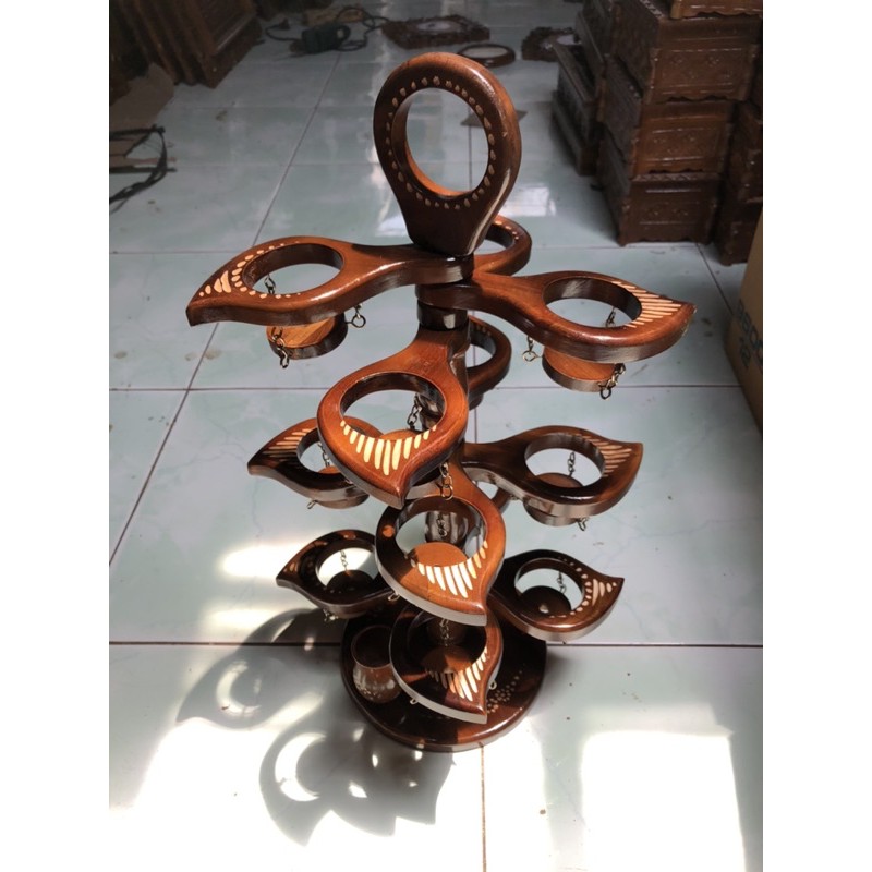 Tempat gelas Air mineral kayu Jati