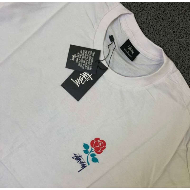 KAOS T-SHIRT STUSSY NY BROOKLYN ROSE WHITE HIGH PREMIUM