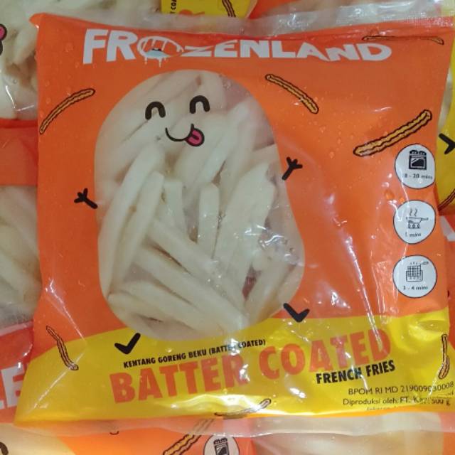 

FROZENLAND Batter Coated French Fries (Kentang Goreng Beku) 500gr