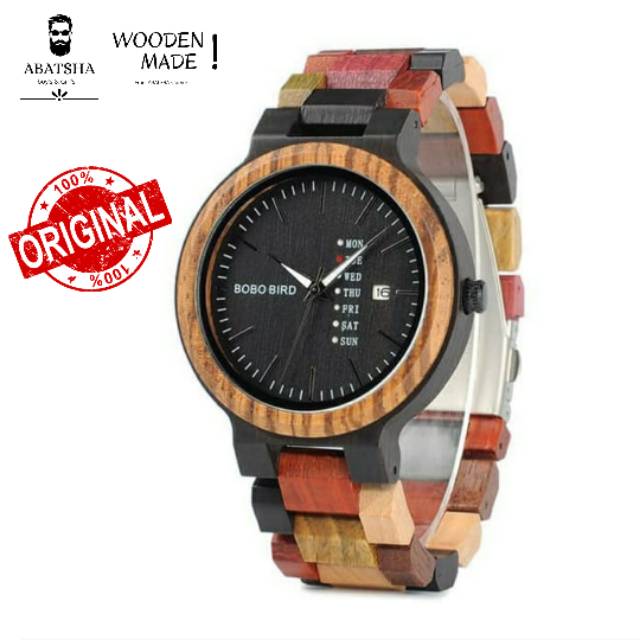JAM TANGAN PRIA / JAM KAYU / ORIGINAL / BOBO BIRD / ELEGAN / SIMPEL / UNIK / WOODEN WATCH