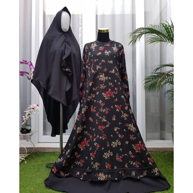 Gamis hijab Monalisa Indira set khimar