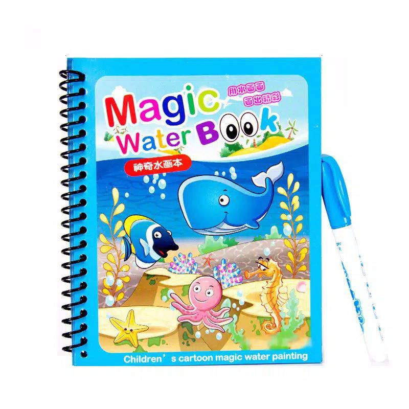 (20BUKU=1KG) FLASHSALE MAGIC WATER BOOK - BUKU GAMBAR MEWARNAI ANAK - SOFIA SPIDERMAN LOL FROZEN CAR
