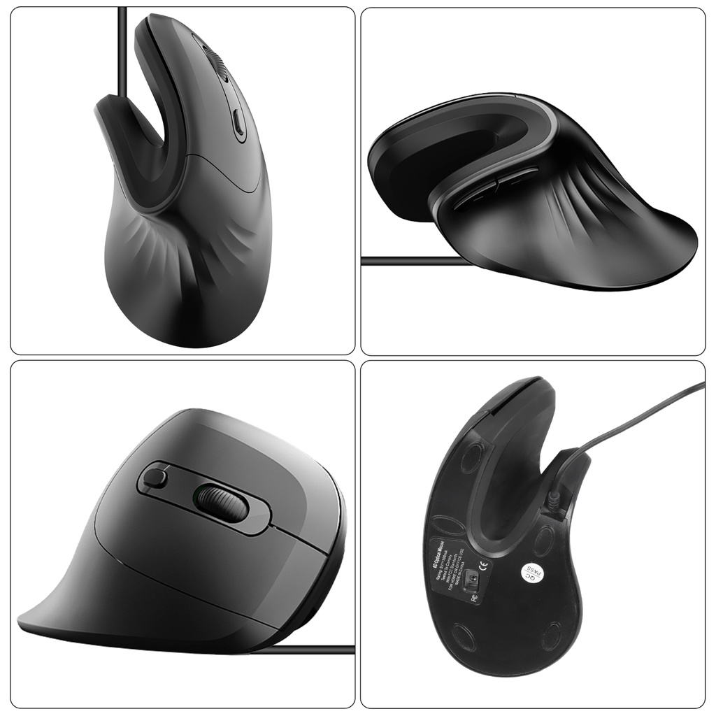 Jsy-11 Mouse Ergonomis Mouse Vertikal Kabel DPI Adjustable 800-1200-2400-3200 Tikus