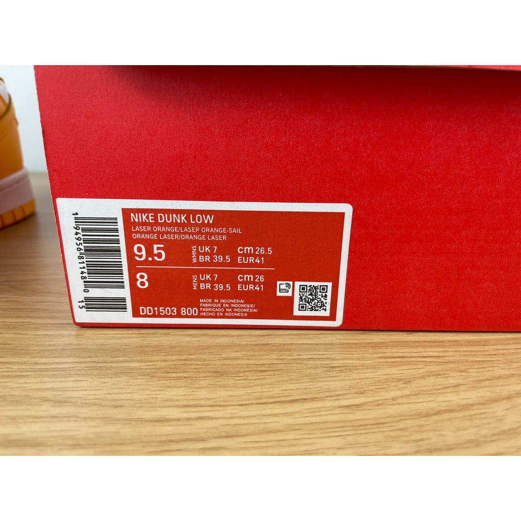 Dunk Low Laser Orange (W)  DD1503-800, 100% Real Pic.