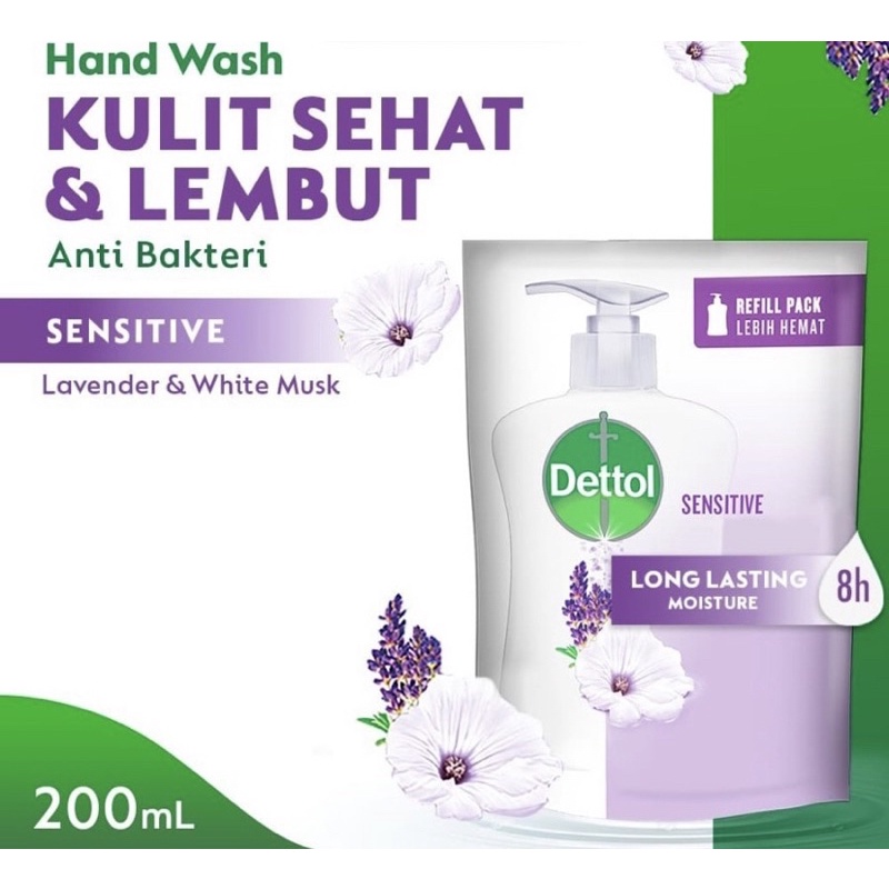 Dettol Sabun Cuci Tangan Skincare - Isi Ulang 200mL - Ekstra Pelembab - Sensitive Handwash