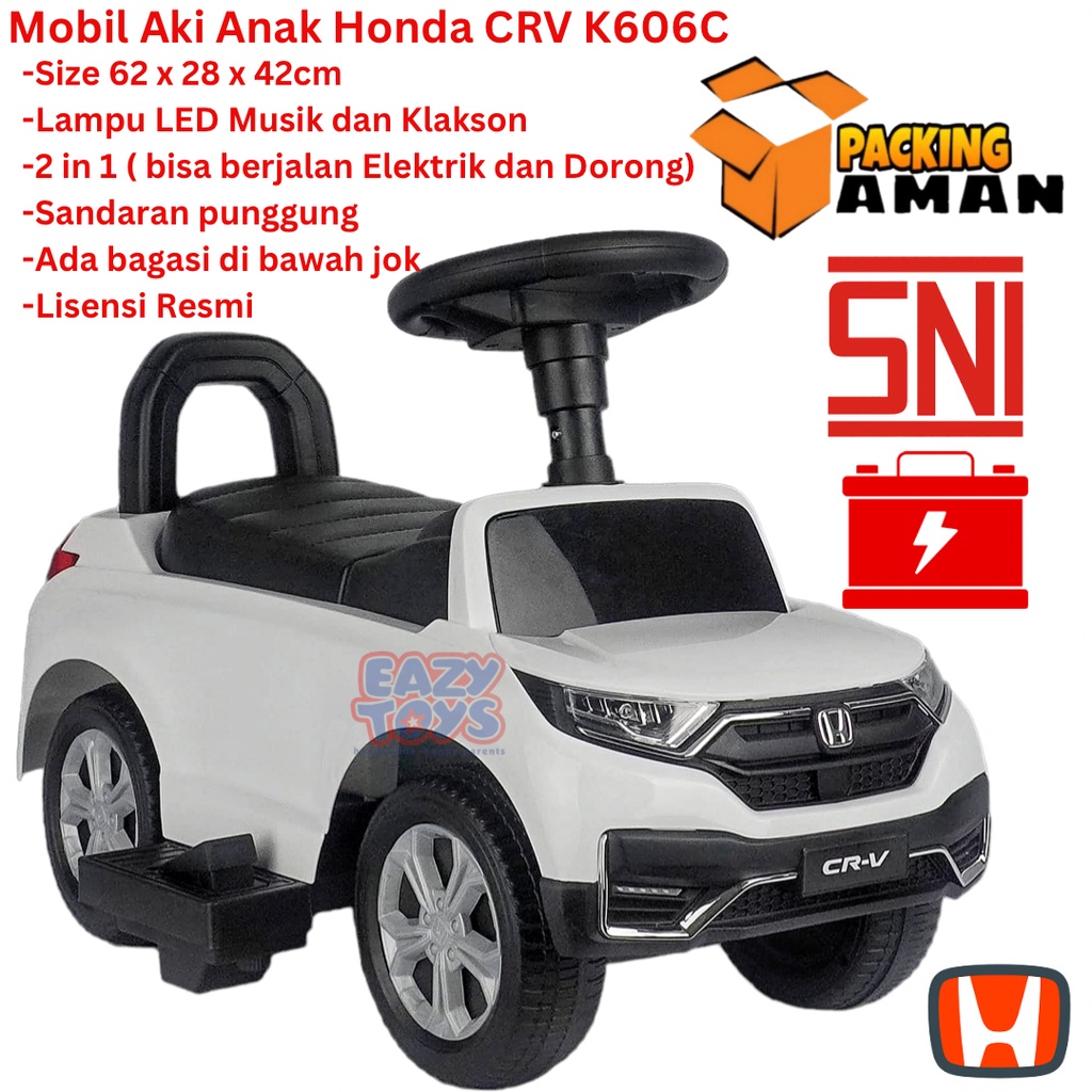 Mobil Aki Anak Honda CRV 2 in 1 Fungsi Jalan Elektrik dan Dorong K606C Berlisensi Resmi