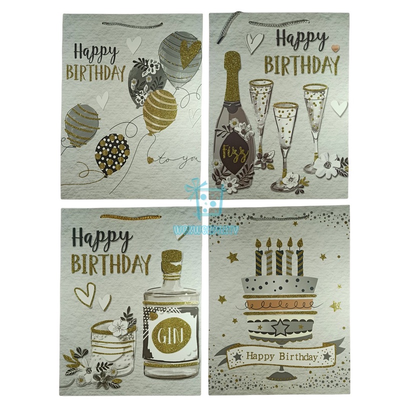 

Party Gift Bag | Birthday Goodie Bag | Paper Bag Premium Motif Glitter