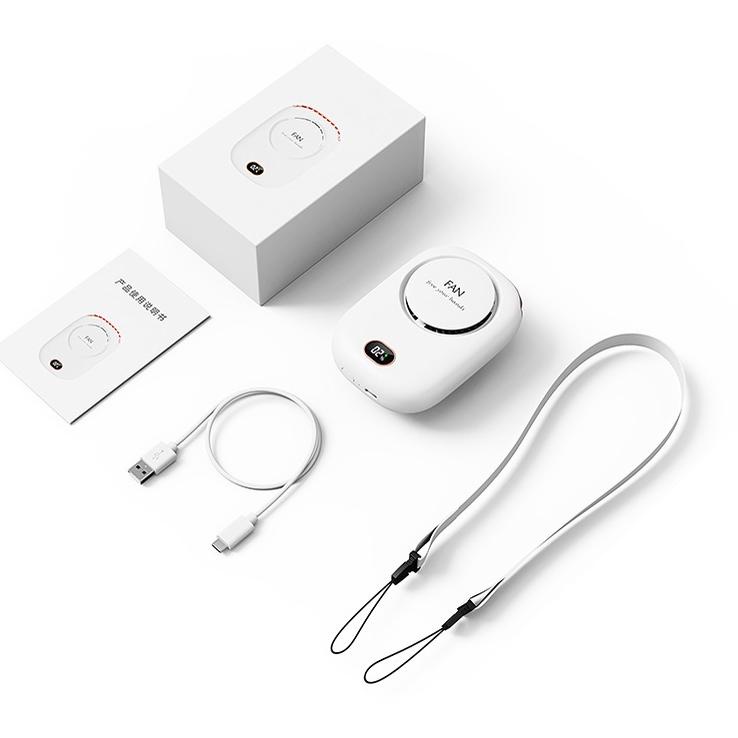 Terbaru.. 2000mah Kapasitas Besar Kipas Angin Mini Portable Model Gantung Leher Charge Usb Tampilan 