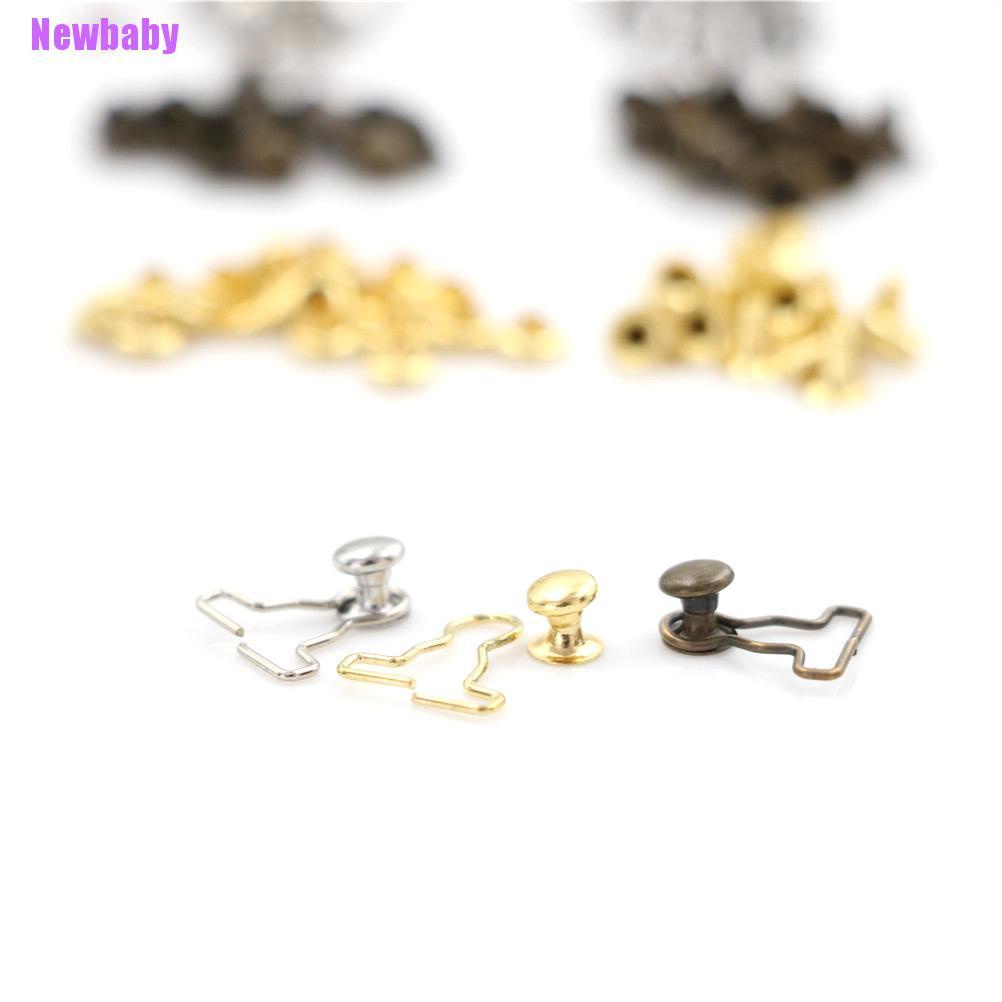 (Newbaby) 20pcs / Set Buckle Metal Mini 9mm Untuk Aksesoris Pakaian Boneka BJD 1 / 6 DIY