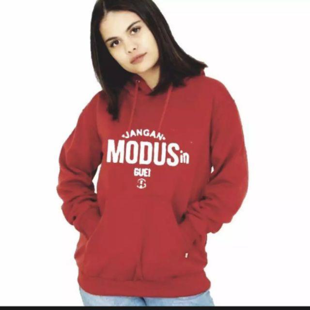 Sweater hoodie wanita JANGAN MODUSIN AKU / TERBARU/ BAHAN BABYTERRY-Maroon