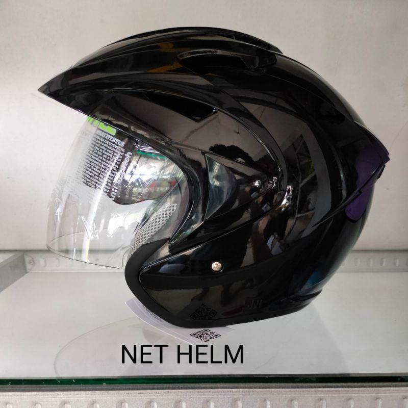 HELM HIU ARROW SOLID BLACK METALIK ORIGINAL HELM HIU