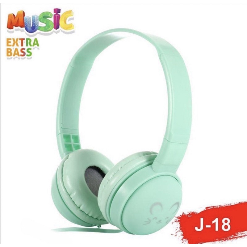 Headphone - Headset Bando Extra Bass J-18 Macaron - Headphone J18