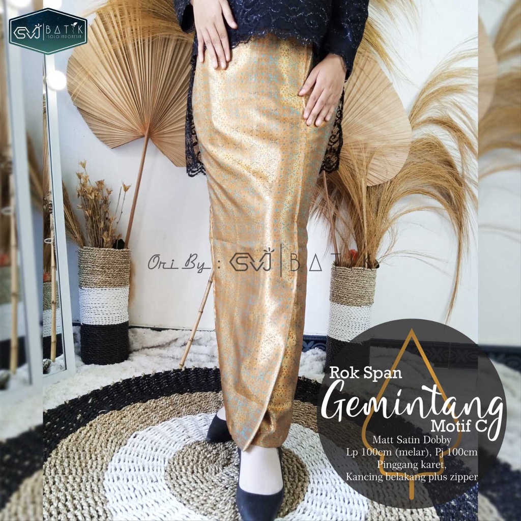 ROK WIRU SPAN JARIK MOTIF BATIK SOLO SIDOMUKTI CHAKRAPANI, TRUNTUM PARANGHQ ORI BRAND SVJ BATIK SOLO-SPAN GEMINTANG C