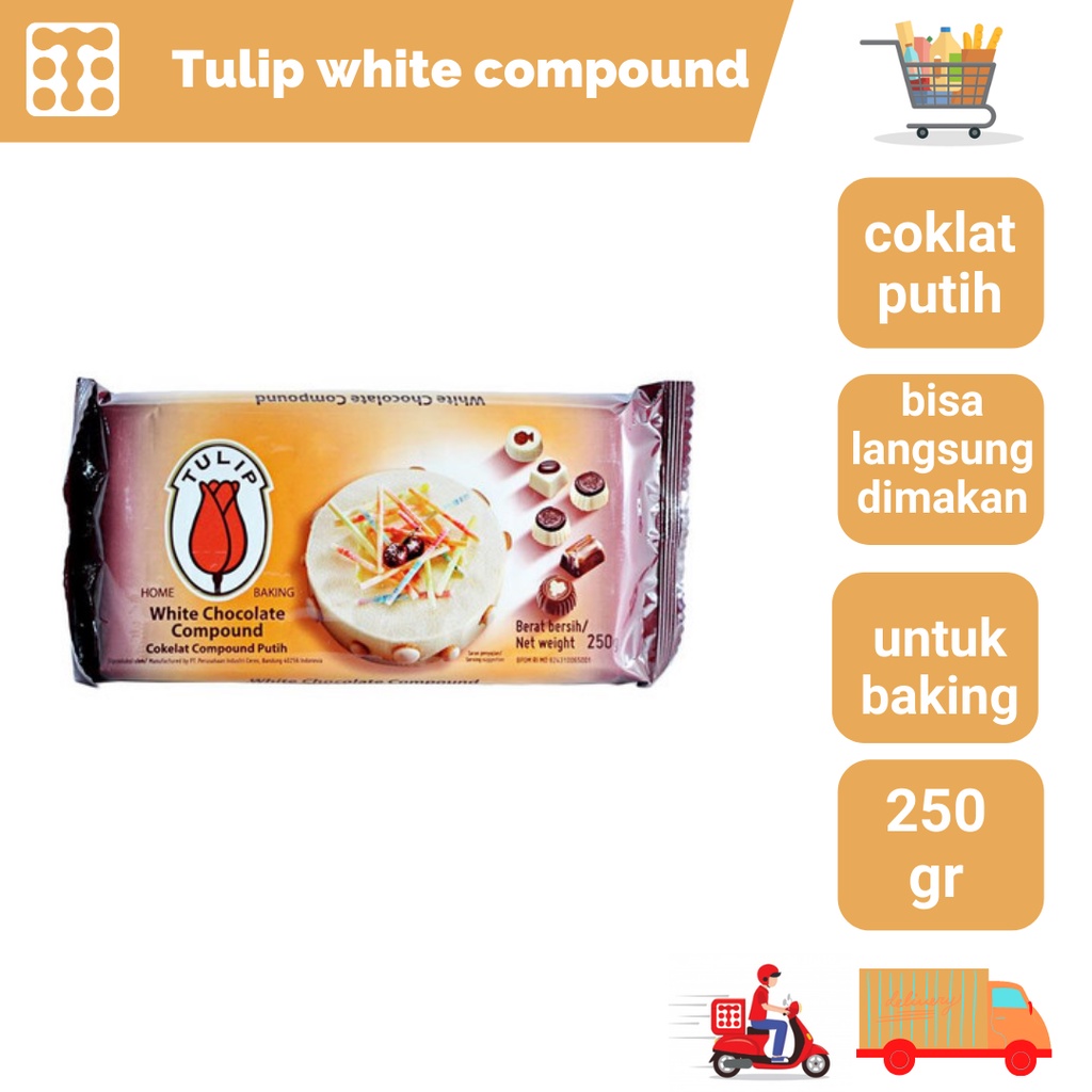 

Coklat Tulip White Compound 225 Gr