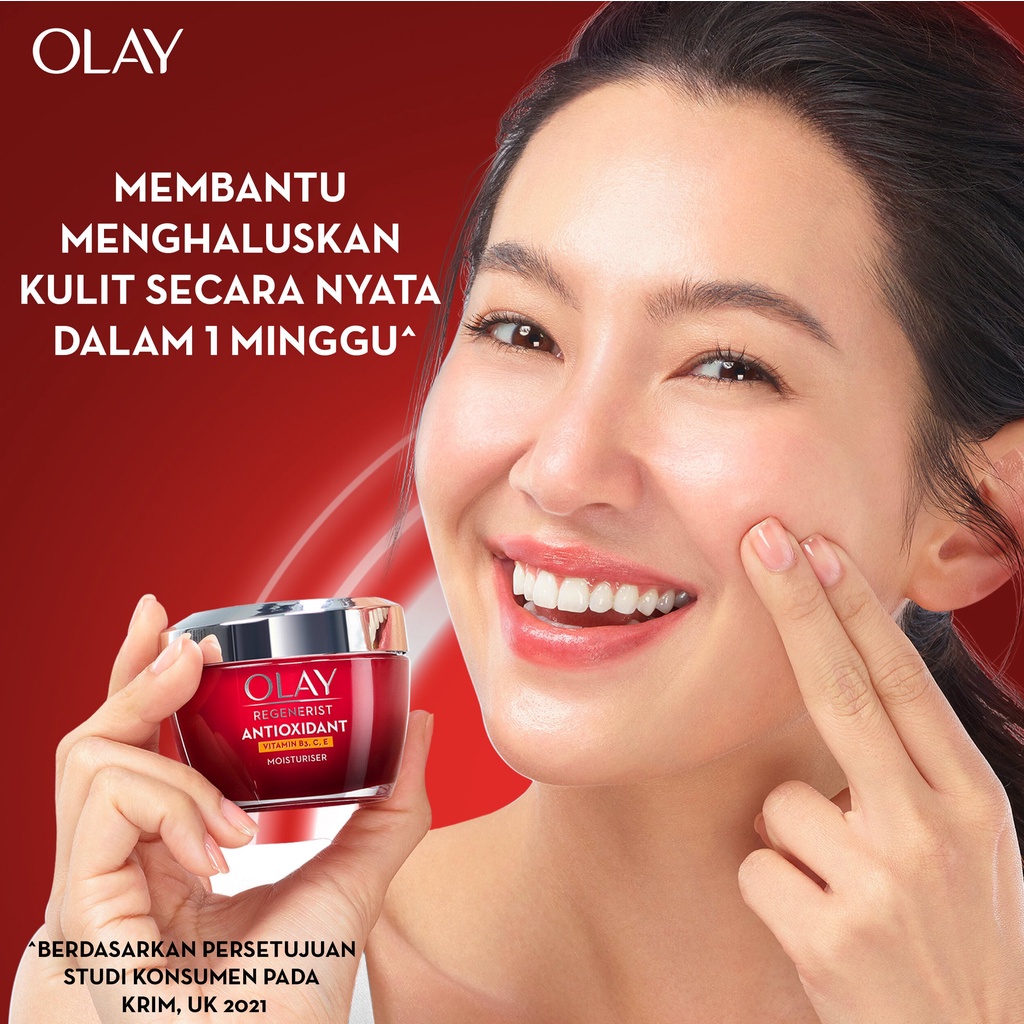 Olay Antioxidant Moisturizer 50gr + Serum 30ml Skin Barrier Cream &amp; Essence Anti Aging Skin Care