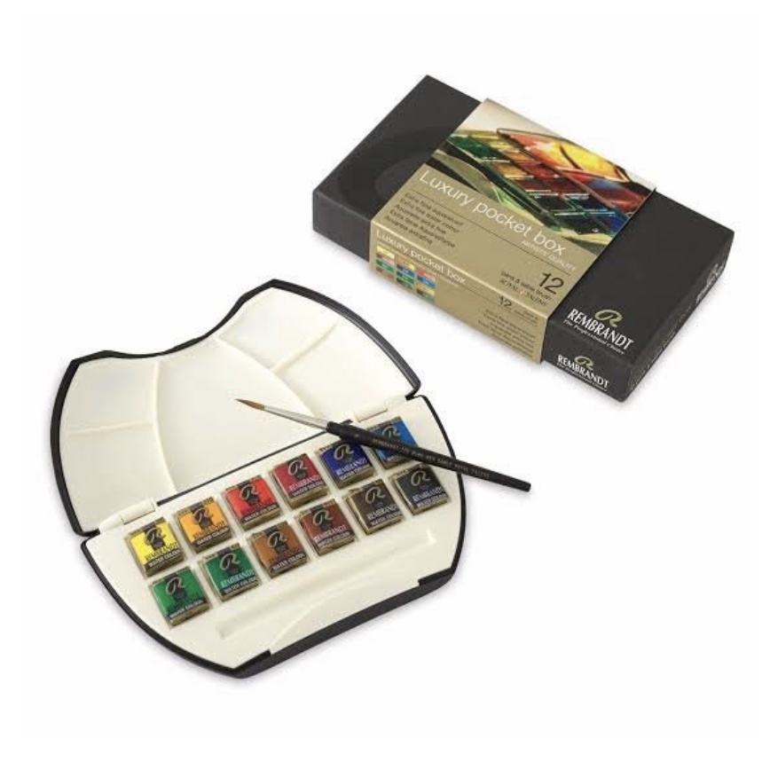 

Rembrandt luxury pocket box w/c half pan 12clr