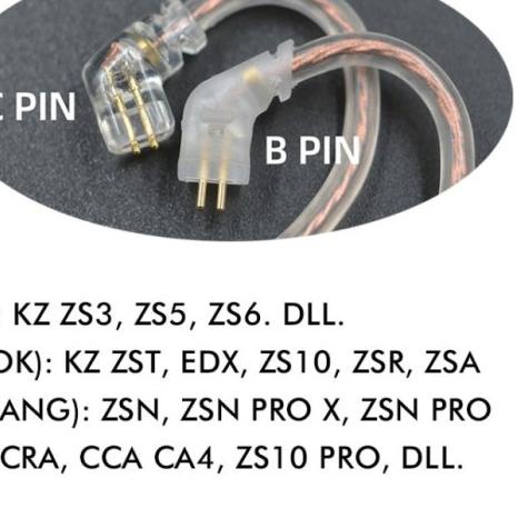 KZ Kabel Cable OFC Flat with Mic Upgrade KZ Type C ZEX ZSN PRO X DQ6 - Brown OFC Pin C