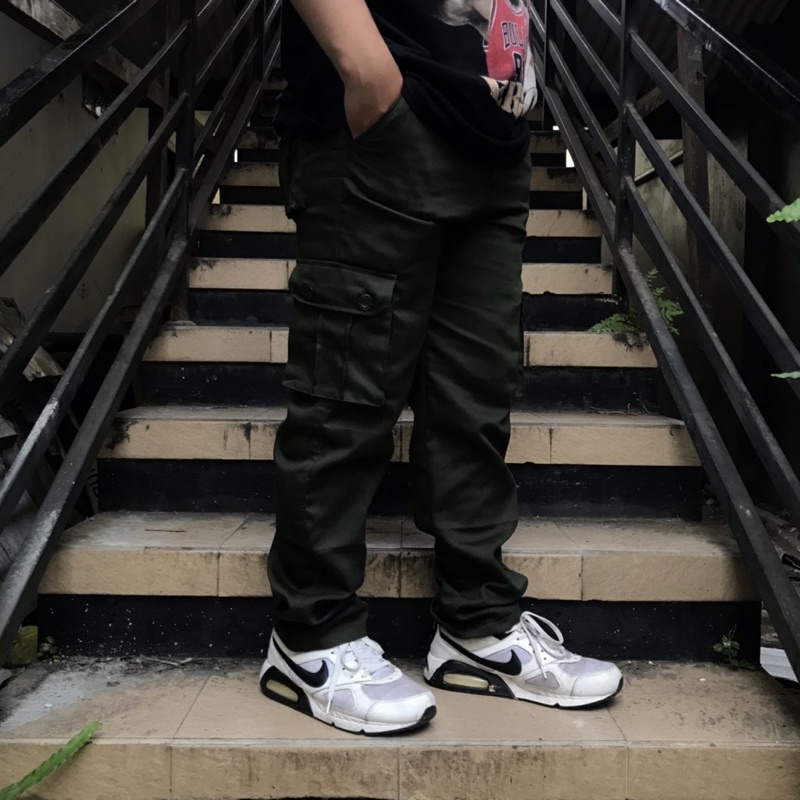 CELANA PANJANG CARGO KEMPOL WARNA HIJAU ARMY/ CARGO PANTS/ TACTICAL PANTS READY BIG SIZE