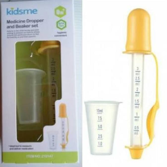 Jual perlengkapanmedis pipet drop obat bayi / kidsme medicine dropper and beaker set alat