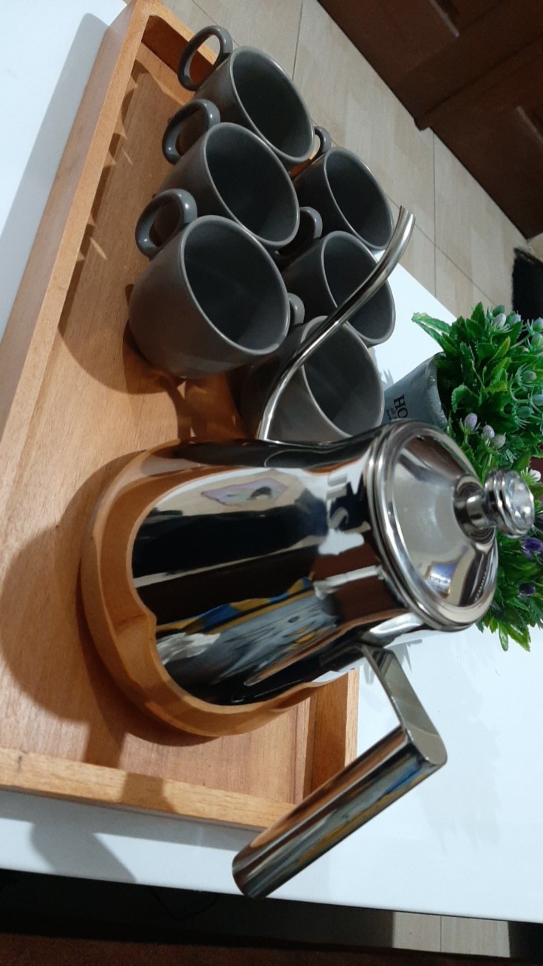 Silver Diamond Coffee Kettle Pour Over Gooseneck Teko Leher Angsa Kopi