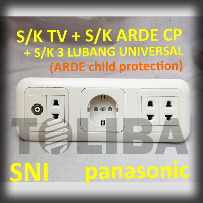 stopkontak tv / stop kontak s/k 4 lubang arde universal cp panasonic