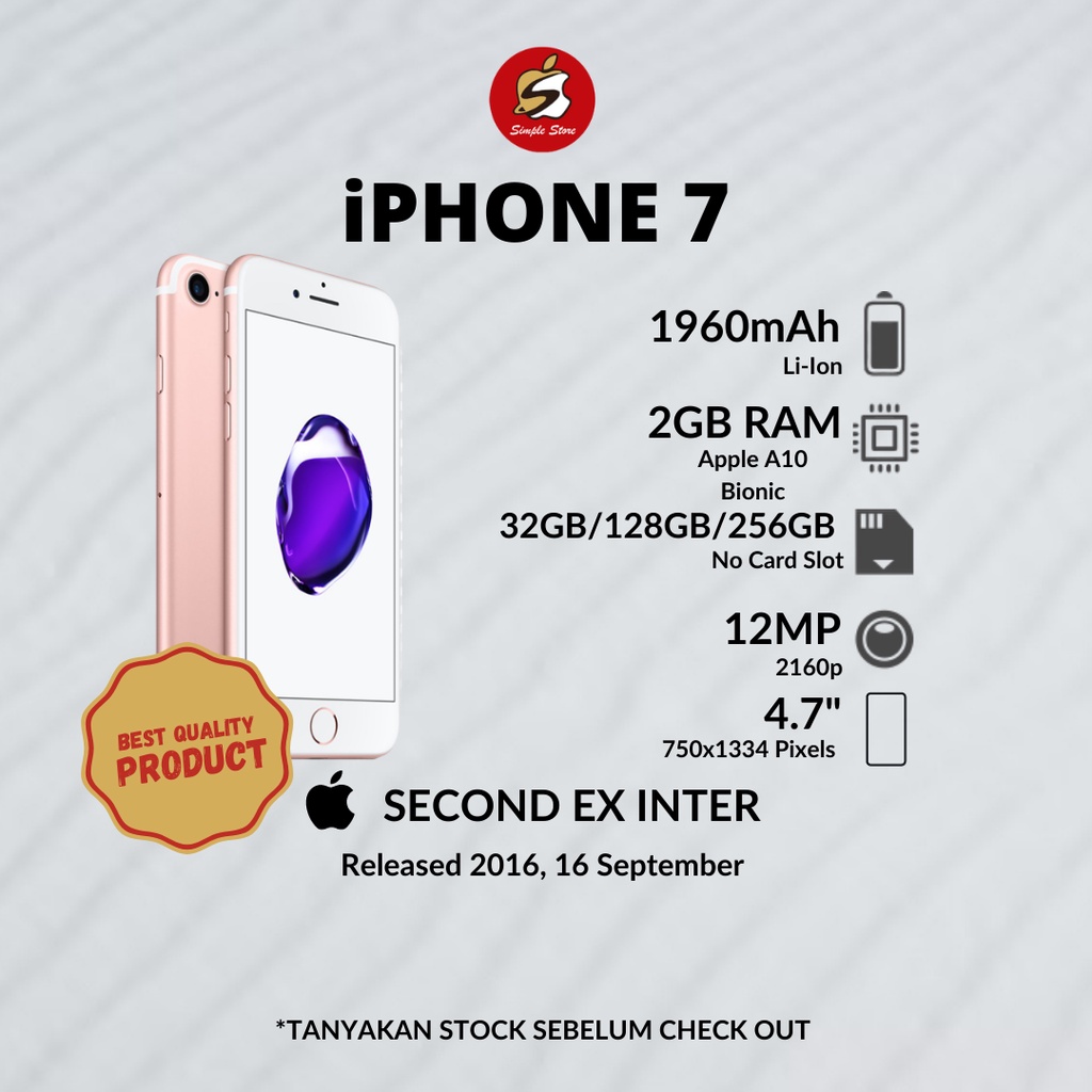 iPHONE 7 256GB SECOND LIKE NEW GARANSI INTERNATIONAL-1