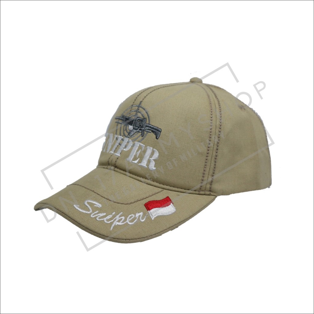 Topi Lapangan Sniper Hitam,Krem,Hijau Kanvas