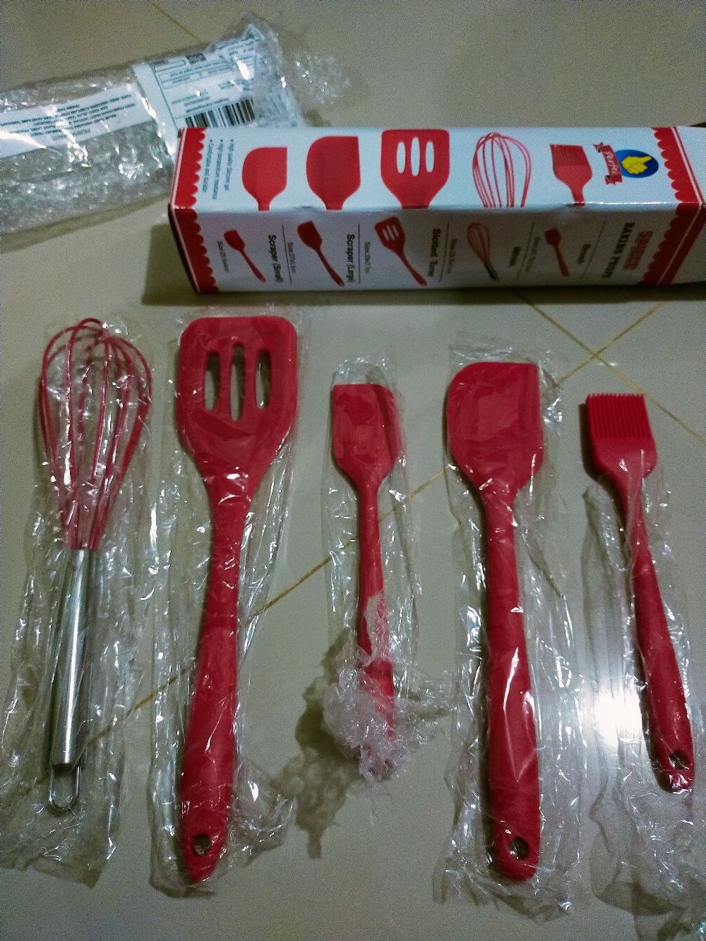 Spatula Silicone Set Alat Masak Kue Baking Silikon Food Grade Utensil 5 Pcs