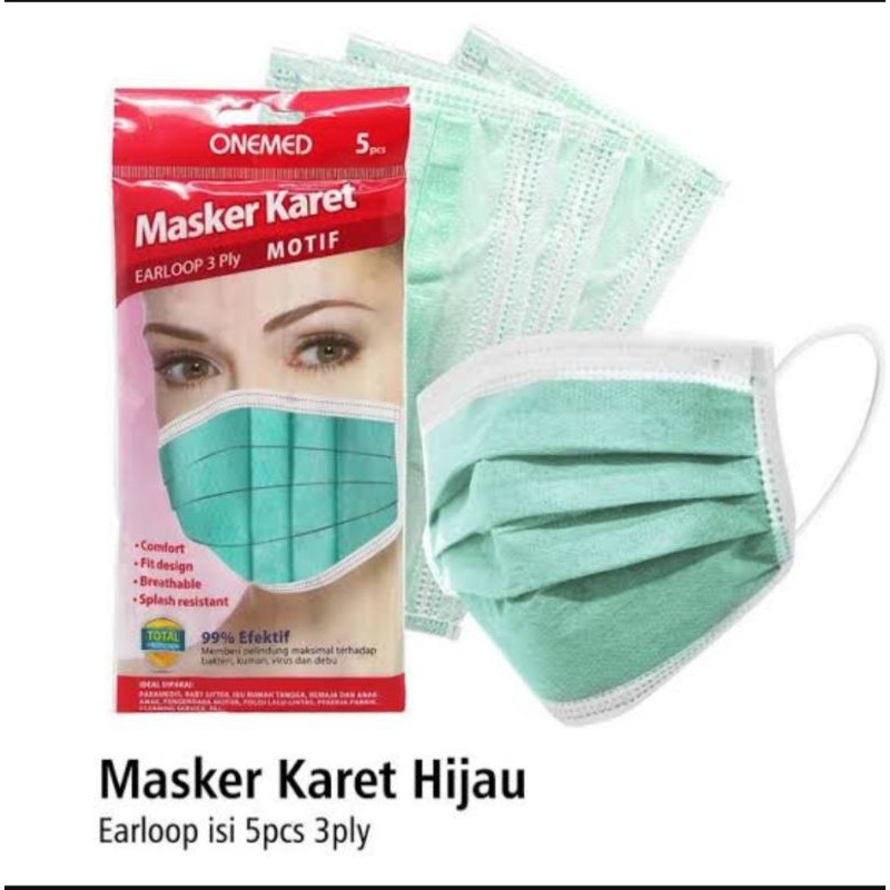 Masker Earloop Onemed 3ply - masker Earloop onemed