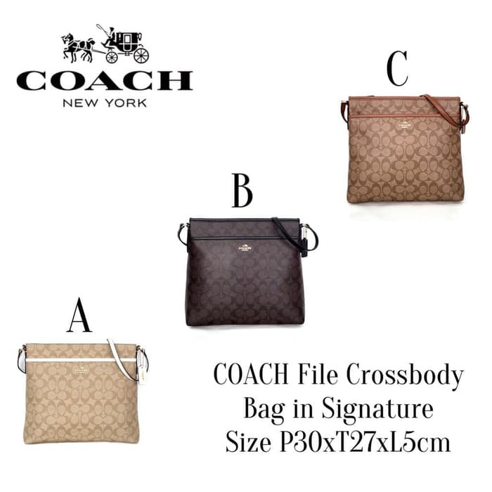 Tas Coach Grade ORI Mirror Import File Bag Crossbody Selempang Wanita